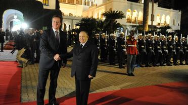 Le Premier ministre britannique David Cameron et le président algérien Abdelaziz Bouteflika (d), le 30 janvier 2013 à Alger [Farouk Batiche / AFP]