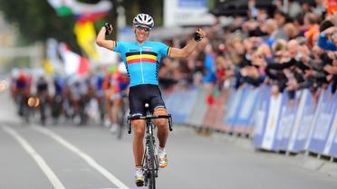 Le Belge Philippe Gilbert, sacré champion du monde de cyclisme sur route, le 23 septembre 2012 à Valkenburg. [Franck Fife / AFP]