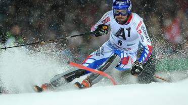 Le slalomeur français Jean-Baptiste Grange lors d'une épreuve de Coupe du Monde à Schladming, le 24 janvier 2012. [Samuel Kubani / AFP/Archives]