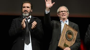 Ken Loach (à droite) et Eric Cantona (à gauche), le 20 octobre 2012 à Lyon [Philippe Merle / AFP]