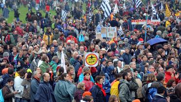 Manifestants opposés au projet d'aéroport de Nantes, le 17 novembre 2012 à Notre-Dame-des-Landes (ouest) [Xavier Leoty / AFP]