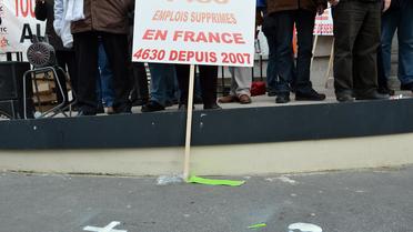 Manifestation de salariés du site Alcatel-Lucent, le 6 décembre 2012 à Paris [Miguel Medina / AFP/Archives]