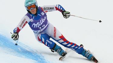La Française Marie Marchand-Arvier lors du 2e entraînement en vue de la descente de Coupe de monde de ski alpin, à Val d'Isère (Alpes françaises) le 13 décembre 2012 [Philippe Desmazes / AFP]