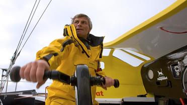 Le skipper suisse Bernard Stamm sur "Cheminees Poujoulat" le 1er octobre 2012 au large de Brest [Jean-Marie Liot / AFP/Archives]