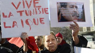 Manifestation à Marseille, le 9 février 2013, en mémoire du Tunisien Chokri Belaïd [Anne-Christine Poujoulat / AFP]