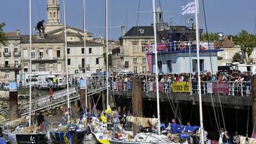 Quelques uns des 41 bateaux qui participent à la Solitaire du Figaro, course qui part de Pauillac en Gironde, le 2 juin 2013 [Mehdi Fedouach / AFP]