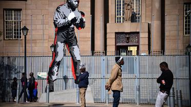 Statue de Mandela le 11 juin 2013 à Johannesbourg [Mujahid Safodien / AFP]
