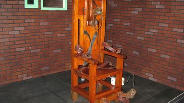 Chaise électrique du pénitencier de Huntsville, au Texas, sur laquelle 261 prisonniers ont été exécutés entre 1924 et 1964 [Fanny Carrier / AFP/Archives]
