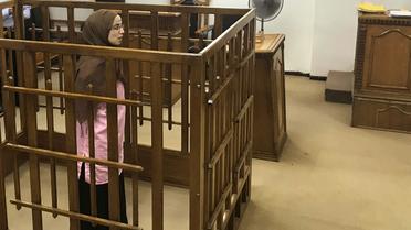 La jihadiste française Djamila Boutoutaou devant la Cour pénale centrale de Bagdad le 17 avril 2018 qui l'a condamnée à la perpétuité [Ammar Karim / AFP]