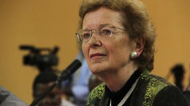 L'émissaire de l'ONU en RDC, Mary Robinson, à Kampala le 5 septembre 2013 [Isaac Kasamani / AFP/Archives]