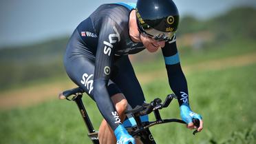 Le Britannique Bradley Wiggins pendant la 5e étape du Tour du Benelux, un contre-la-montre, le 16 août 2013 autour de  Sittard-Geleen aux Pays-Bas  [David Stockman / BELGA/AFP/Archives]