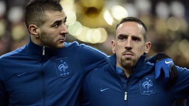 Karim Benzema et Franck Ribery le 6 février 2013 au Stade de France à Saint-Denis [Franck Fife / AFP/Archives]