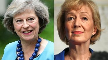 Montage de portraits de Theresa May le 27 juin 2016 à Londres et de Andrea Leadsom le 4 juillet 2016 à Londres [BEN STANSALL, Leon NEAL / AFP/Archives]