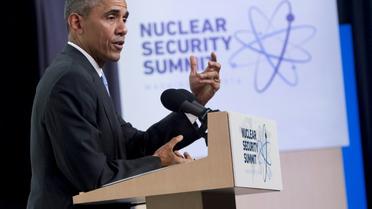 Le président des Etats-Unis Barack Obama lors d'une conférence à l'issue du sommet sur le nucléaire, à Washington le 1er avril [SAUL LOEB / AFP]