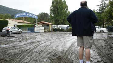 Le camping municipal de Lamalou-les-Bains dans l'Hérault après des inondations, le 18 septembre 2014 [PASCAL GUYOT / AFP/Archives]