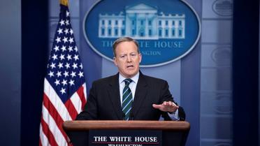 Le porte-parole de la Maison Blanche, Sean Spicer, le 25 janvier 2017 à Washington [Brendan Smialowski / AFP]