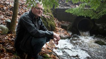 David Huff, responsable de la petite commune de Osceola Township du nord des Etats-Unis qui contrecarrer l'ambition de Nestle d'extraire pour un montant dérisoire davantage d'eau des rivières locales, le 11 janvier 2018 [Steven M. Herppich / AFP]