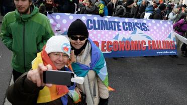 Départ d'une marche pour le climat de trois jours, à Landquart, en Suisse, le 19 janvier 2020, en prélude au Forum économique de Davos [FABRICE COFFRINI / AFP]