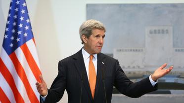 Le secrétaire d'Etat américain John Kerry à Tirana en Albanie, le 14 février 2016 [GENT SHKULLAKU / AFP/Archives]