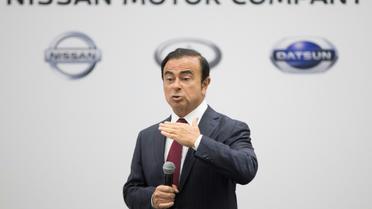 Le PDG de l'alliance  Renault- Nissan-Mitsubishi Motors Carlos Ghosn, lors d'une conférence de presse à Detroit, aux États-Unis, le 11 janvier 2016 [GEOFF ROBINS / AFP/Archives]