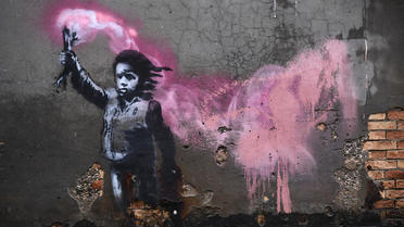 La toile à moitié détruite de Banksy remise aux enchères en