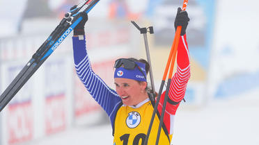 Julia Simon a remporté la première médaille individuelle de sa carrière.
