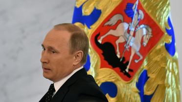 Le président russe Vladimir Poutine arrive au Kremlin à Moscou le 3 décembre 2015 [KIRILL KUDRYAVTSEV / AFP]