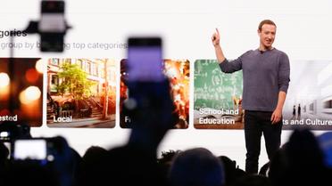 Mark Zuckerberg présente les évolutions apportées à Facebook, le 30 avril 2019 à San José (Californie) [Amy Osborne / AFP]