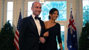 Katie Miller et son mari Stephen Miller, le 20 septembre 2019 à la Maison Blanche [Alastair Pike / AFP/Archives]