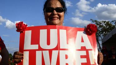 Une partisane de l'ancien président brésilien Luiz Inacio Lula da Silva pendant une manifestation de soutien à l'ex-chef de l'Etat le 15 août 2018 à Brasilia [EVARISTO SA / AFP/Archives]
