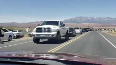 Un embouteillage alors que les parcs venaient de rouvrir en Utah