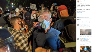 Ted Wheeler, le maire de Portland a reçu du gaz lacrymogène