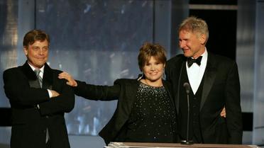 Mark Hamill avec Carrie Fisher et Harrison Ford, les trois héros de Star Wars   