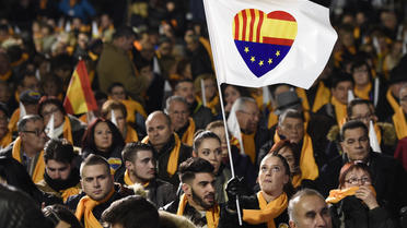 Le public d'un meeting du parti unioniste libéral Ciudadanos, le 19 décembre à Barcelone.