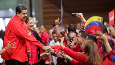 Nicolas Maduro et son épouse Cilia Flores à Caracas le 2 février 2018 [HO / Venezuelan Presidency/AFP]