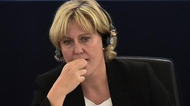 L'eurodéputée Nadine Morano au parlement européen le 7 octobre 2015 à Strasbourg [PATRICK HERTZOG / AFP]