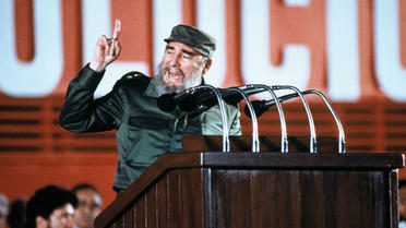 Fidel Castro lors du 30e anniversaire de la révolution cubaine, en 1989.