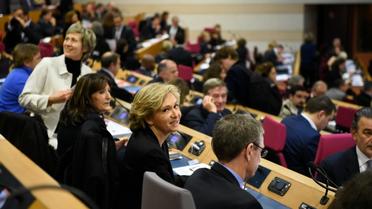 Valérie Pécresse lors de l'élection à la présidence de la région Ile-de-Frane le 18 décembre 2015 à Paris [ERIC FEFERBERG / AFP]