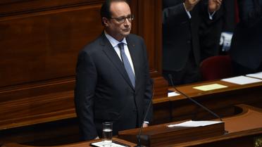 Le président François Hollande devant le Parlement réuni en Congrès le 16 novembre 2015 à Versailles [ / AFP]