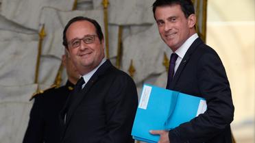 Le président François Hollande et Manuel Valls à l'Elysée le 11 mai 2016 [BERTRAND GUAY / AFP]