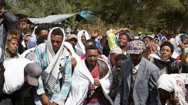 Obsèques le 17 décembre 2015 dans le village de Yubdo d'un homme tué lors de manifestations dans la région d'Oromia [ZACHARIAS ABUBEKER / AFP]