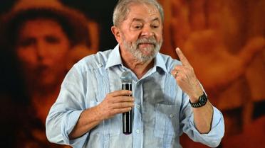 Luiz Inacio Lula da Silva à Sao Paulo, le 25 janvier 2018 pendant un meeting de campagne [Nelson Almeida / AFP]