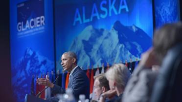 Barack Obama lors d'un discours sur le changement climatique le 31 août 2015 à Anchorage en Alaska [MANDEL NGAN / AFP]