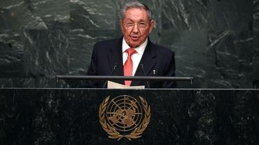 Le président cubain Raul Castro à la tribune de l'ONU à New York, le 26 septembre 2015  [Timothy A. Clary / AFP]