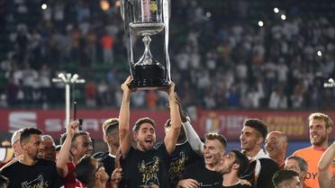 Valence remporte la Coupe du Roi en battant le FC Barcelone 2-1 le 25 mai 2019 à Séville [JOSE JORDAN                    / AFP]
