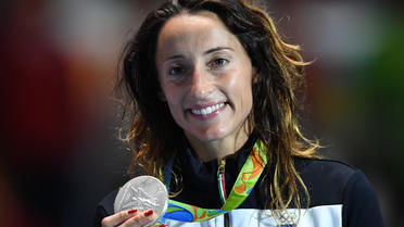 L'escrimeuse italienne Elisa di Francisca a obtenu la médaille d'argent à Rio, le 10 août 2016.