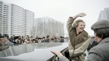 Margaret Thatcher en visite à Moscou, le 29 mars 1987 [Daniel Janin / AFP/Archives]