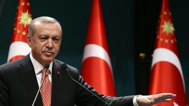 Le président turc Recep Tayyip Erdogan à Ankara le 24 juillet 2016 [YASIN BULBUL / AFP/Archives]