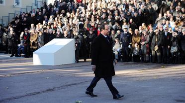 François Hollande lors des cérémonies de commémoration du 11 novembre à Oyonnax [Alain Jocard / AFP]