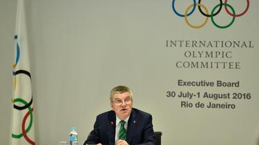 Le président du CIO Thomas Bach lors la réunion de la commission exécutive de l'instance olympique, le 30 juillet 2016 à Rio [Pascal Le Segretain / POOL/AFP]
